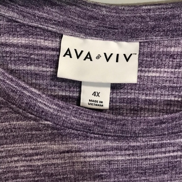 Ava & Viv 4X Long Sleeve Purple Space Dye Top - Picture 3 of 3